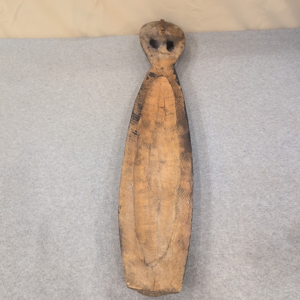 Vintage Hand Carved Wooden Tribal Mask Elongated Wall Art Decor 26 Inch - Picture 5 of 6